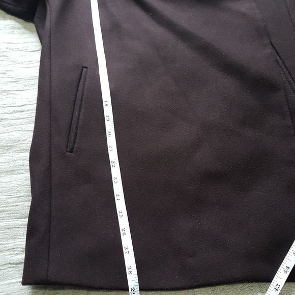 All Saints Jax Wool Blend Draped Coat Burgundy Sz 8 - Picture 11 of 16